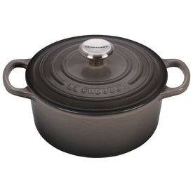 Signature 2-Quart Cast Iron Round Dutch Oven with Stainless Steel Knob - Oyster