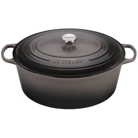 Signature 15.5-Quart Cast Iron Oval Dutch Oven with Stainless Steel Knob - Oyster