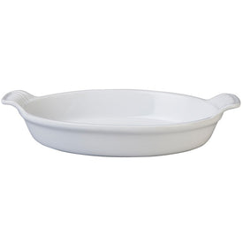 Heritage 1-Quart Stoneware Oval Au Gratin Dish - White