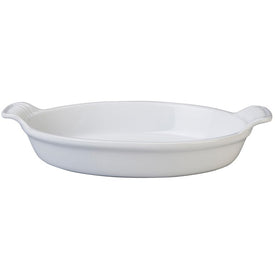 Heritage 1.7-Quart Stoneware Oval Au Gratin Dish - White