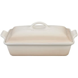 Heritage 4-Quart Stoneware Covered Rectangular Casserole - Meringue