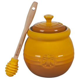 16 Oz Stoneware Honey Pot with Silicone Dipper - Nectar