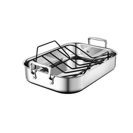 Small Stainless Steel Roasting Pan with Nonstick Rack