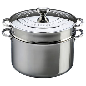 9-Quart Stainless Steel Stockpot with Lid & Deep Colander Insert
