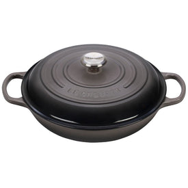 Signature 3.5-Quart Cast Iron Braiser with Stainless Steel Knob - Oyster