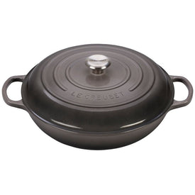 Signature 5-Quart Cast Iron Braiser with Stainless Steel Knob - Oyster