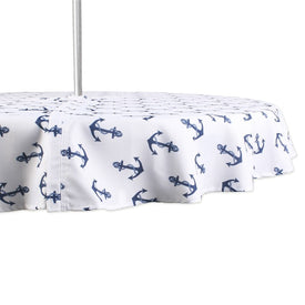 DII Anchors Print 60" Round Outdoor Table Cloth with Zipper