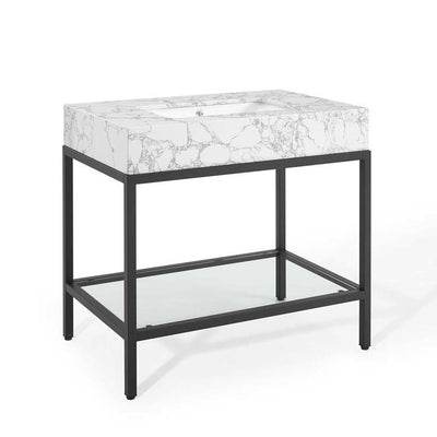 Product Image: EEI-3998-BLK-WHI Bathroom/Vanities/Single Vanity Cabinets with Tops