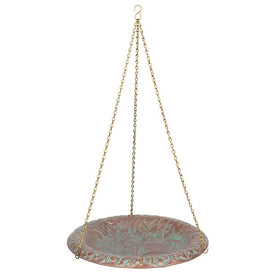 Oak Leaf Birdbath Bowl-Copper Verdigris