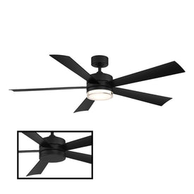 Wynd 52" Five-Blade Indoor/Outdoor Smart Ceiling Fan with 3000K LED Light Kit and Wall Control