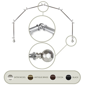 Juliette 13/16" Six-Sided Bay Window Curtain Rod - Satin Nickel