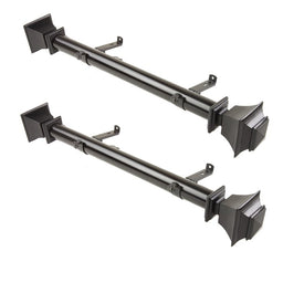 Julio 1.5" Diameter x Side Curtain Rod 12" - 20" Long (Set of 2) - Black