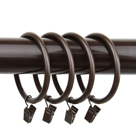 2-1/2" Curtain Rings with Clip (Set of 10) - Cocoa