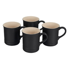 14 Oz Stoneware Mugs Set of 4 - Licorice