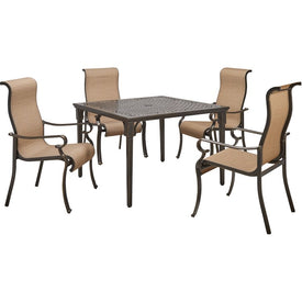 Brigantine Five-Piece Outdoor Dining Set with 42" Square Cast-Top Table