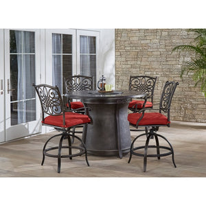 TRAD5PCFPRD-BR-R Outdoor/Patio Furniture/Patio Dining Sets