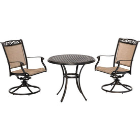 Fontana Three-Piece Bistro Set with 32" Cast-Top Table