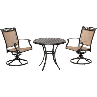 FNTDN3PCSWC Outdoor/Patio Furniture/Outdoor Bistro Sets