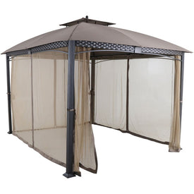 Aster 11.8' W x 9.8' D x 9.7' H Aluminum and Steel Gazebo with Mosquito Netting