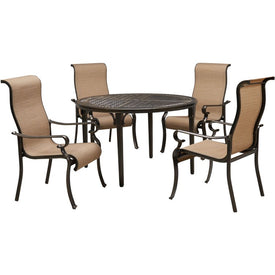 Brigantine Five-Piece Outdoor Dining Set with 50" Round Cast-Top Table