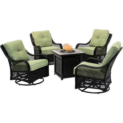 ORL5PCFPSQ-GRN Outdoor/Patio Furniture/Patio Conversation Sets