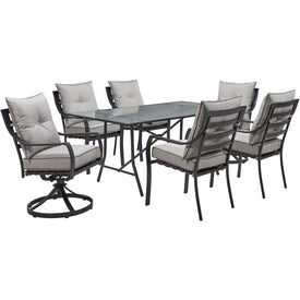 Lavallette Seven-Piece Dining Set with 66" x 38" Glass-Top Table