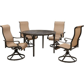 Brigantine Five-Piece Outdoor Dining Set with 50" Round Cast-Top Table