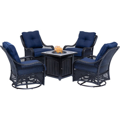 ORL5PCFPSQ-NVY Outdoor/Patio Furniture/Patio Conversation Sets