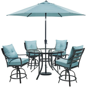 LAVDN5PCBR-BLU-SU Outdoor/Patio Furniture/Patio Dining Sets