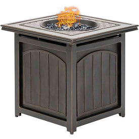 Traditions 26" Square LP Gas Fire Pit Side Table with Aluminum Cast-Top and Burner Lid