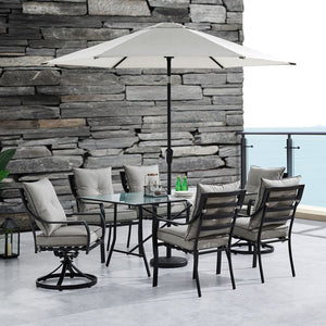 LAVDN7PCSW2-SLV-SU Outdoor/Patio Furniture/Patio Dining Sets