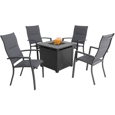 NAPLES5PCHBFP-GRY Outdoor/Patio Furniture/Patio Conversation Sets
