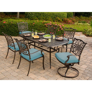TRADDN7PCSW-BLU-HD Outdoor/Patio Furniture/Patio Dining Sets