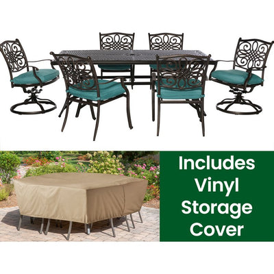 Product Image: TRADDN7PCSW-BLU-HD Outdoor/Patio Furniture/Patio Dining Sets