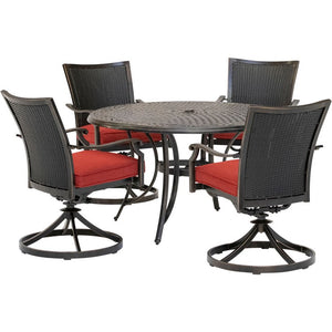 TRADDNWB5PCSWC-RED Outdoor/Patio Furniture/Patio Dining Sets