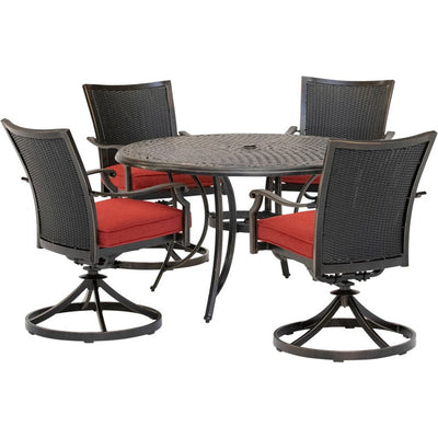 TRADDNWB5PCSWC-RED Outdoor/Patio Furniture/Patio Dining Sets