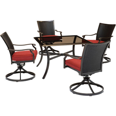 TRADDNWB5PCSWSQG-RED Outdoor/Patio Furniture/Patio Dining Sets