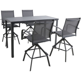 Naples Five-Piece Outdoor High-Dining Set with Glass-Top Bar Table