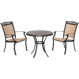 Fontana Three-Piece Bistro Set with 32" Cast-Top Table