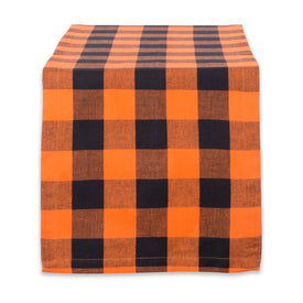 Orange Buffalo Check 14" x 72" Table Runner