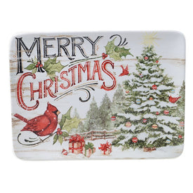 Evergreen Christmas Rectangular Platter