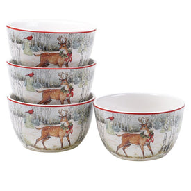Winter Forest Ice Cream Bowls Set of 4