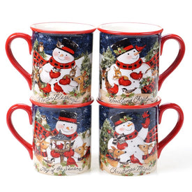 Magic of Christmas Snowman Mugs Set of 4
