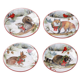 Winter Forest Canape Plates Set of 4