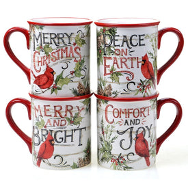 Evergreen Christmas Mugs Set of 4