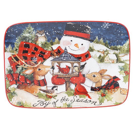 Magic of Christmas Snowman Rectangular Platter