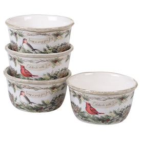 Holly and Ivy Ice Cream Bowls Set of 4