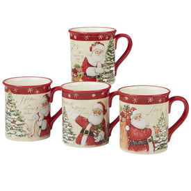 Holiday Wishes 18 Oz Mugs Set of 4