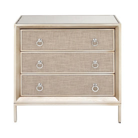 Chest Modern 3 Drawers Beige - OPEN BOX