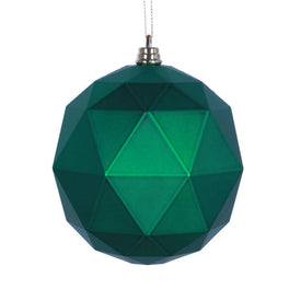 6" Green Matte Geometric Balls Ornaments 4 Per Bag